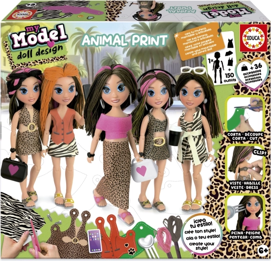 Educa Kreativ-Set My Model Doll Design: Wilde Prinzessinnen