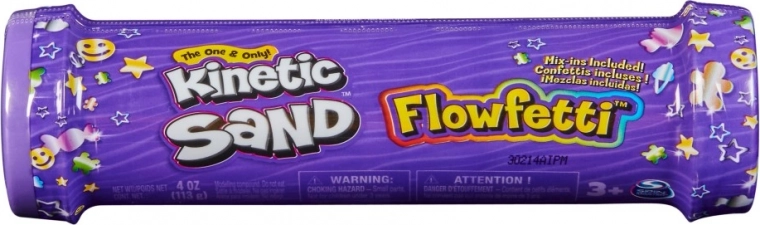 Kinetischer Sand Flowfetti – Röhre mit Glitzer und Förmchen 114 g