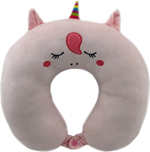 Plüsch-Kopfkissen mit Knopf – Einhorn