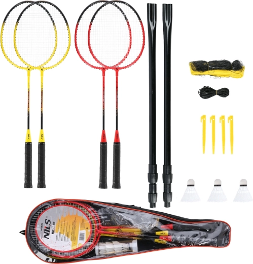 Badminton-Set NILS NRZ264 für 4 Spieler mit Netz
