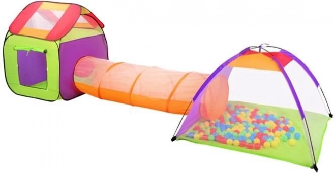 Kinderspielzelt mit Tunnel und 200 Bällen
