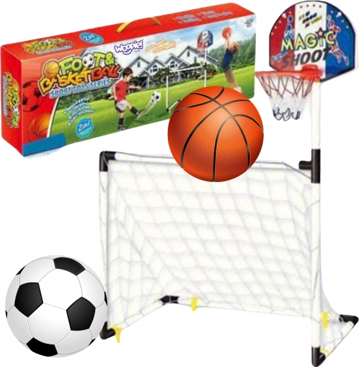 Woopie Sport-Set 2-in-1: Basketball und Fußballtor