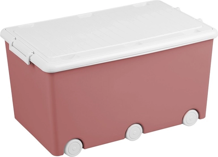 Vielseitige Spielzeugbox auf Rollen rosa TEGA