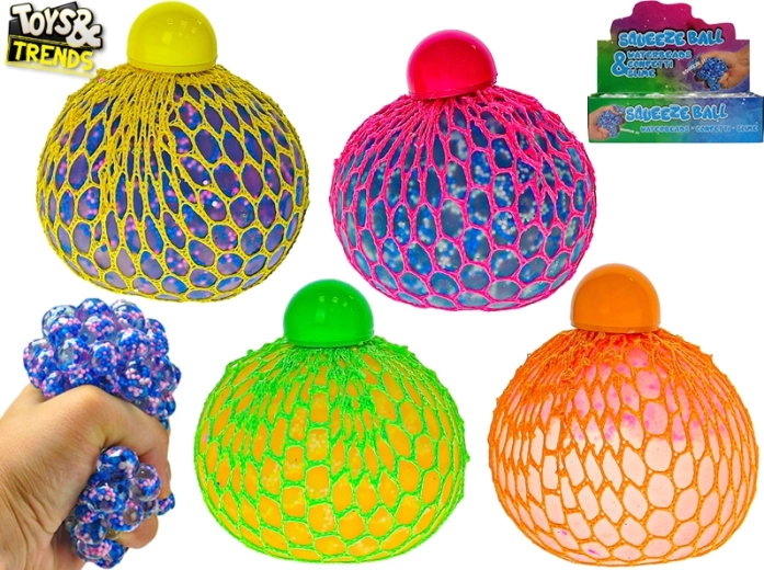 Dehnbarer Netz-Anti-Stressball mit Kügelchen 7 cm