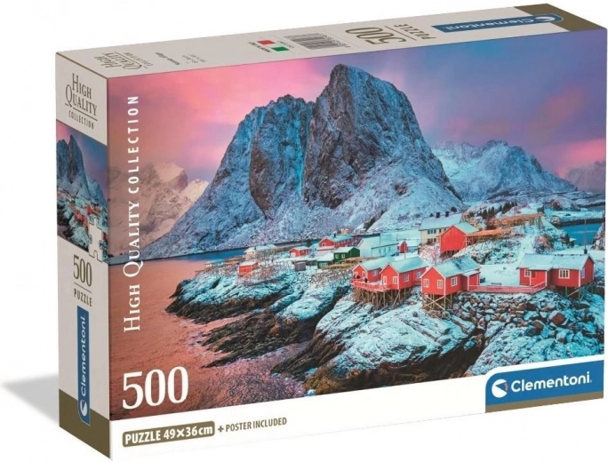 Puzzle Dorf Hamnoy 500 Teile CLEMENTONI