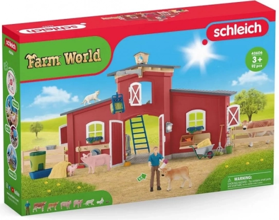 Schleich Große Scheune mit Tieren und Zubehör Farm World