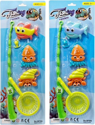 Kinder-Angelspiel mit Angelrute und Fischen