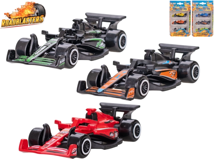 Metallene Formelwagen Roadblasters 7,5 cm – 3 Stück