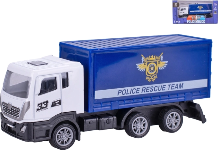 Metall-Polizeiauto mit Rückziehmotor 12 cm