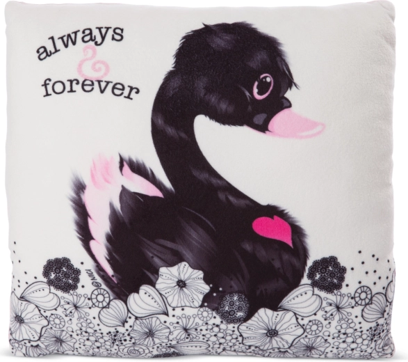 NICI Kissen Love Schwarzer Schwan 30 × 30 cm