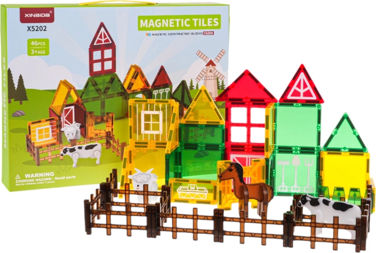 Magnetische Konstruktionsbausteine Bauernhof 46 Stk.