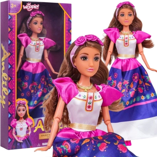 Woopie Puppe Lily in traditioneller mexikanischer Blumen-Tracht