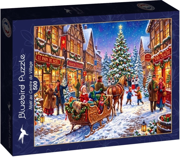 Bluebird Puzzle Weihnachten auf dem Dorfplatz, 500 Teile
