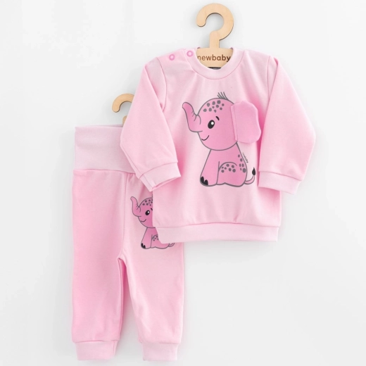 Baby-Set T-Shirt und Jogginghose New Baby Happy Elephant rosa 86 (12–18 Monate)