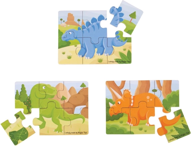 Holzpuzzle 3-in-1 Dinosaurier BIGJIGS TOYS