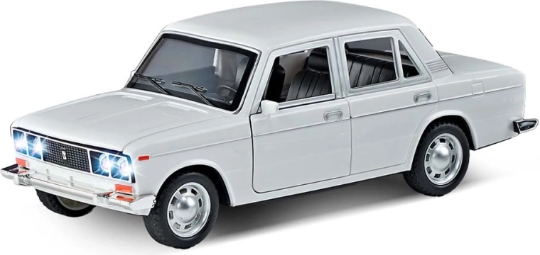Weißes Auto mit Licht und Sound, 18 cm