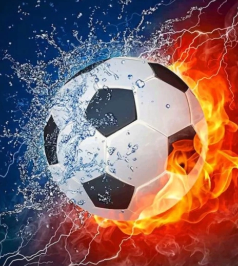 Norimpex Malen nach Zahlen Ball – Feuer und Wasser 40 × 50 cm