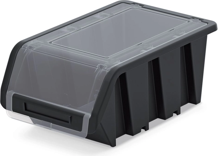 Kunststoff-Aufbewahrungsbox mit Deckel 49 × 29,8 × 21 cm, schwarz