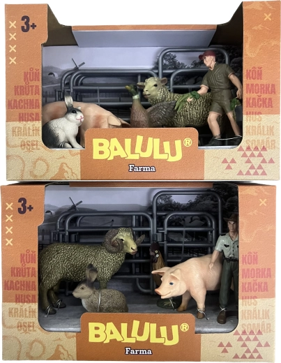 BALULU Spielset Schweinchen und Schaf mit Bauer und Gehege - 1 Stück