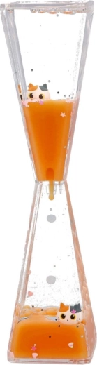 Gel-Sanduhr mit orangefarbenem 3D-Kätzchen