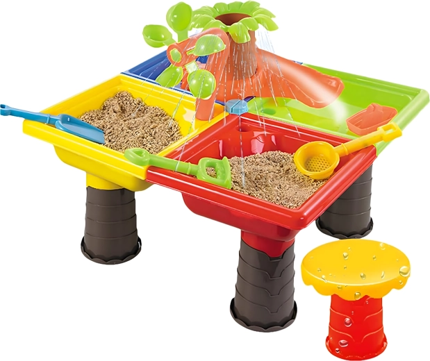 Sensorisches Spiel Wasser + Sand in einem