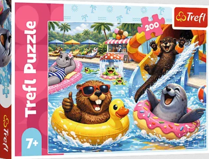 Trefl Puzzle Biber im Pool 200 Teile