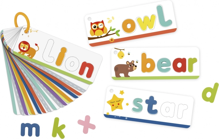 Tooky Toy Montessori Alphabet – Karten- und Buchstabenset zum Wortlernen, 57 Teile