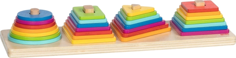 Goki Sortierspiel bunte Pyramiden - 1 Stück