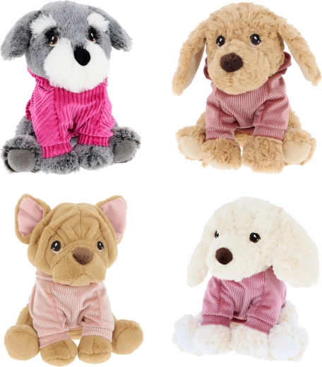 Keeleco Plüsch-Welpe mit Hoodie 18 cm – 4 Varianten