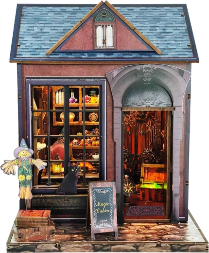 Miniaturhäuschen Magische Hütte – DIY-Set mit LED-Beleuchtung