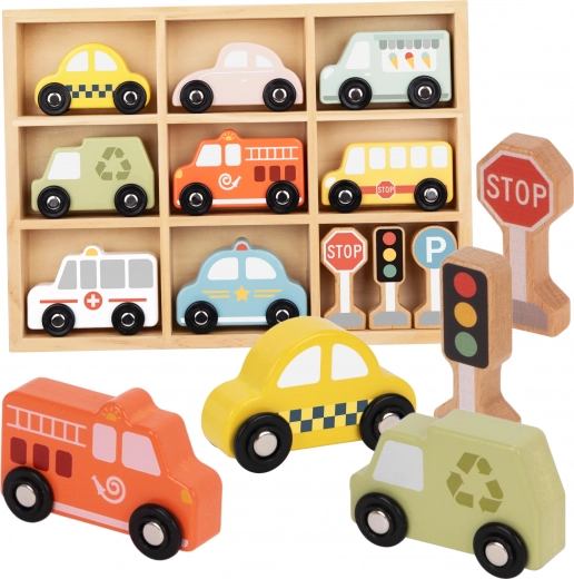 Holzspielzeug und Verkehrsschilder Tooky Toy