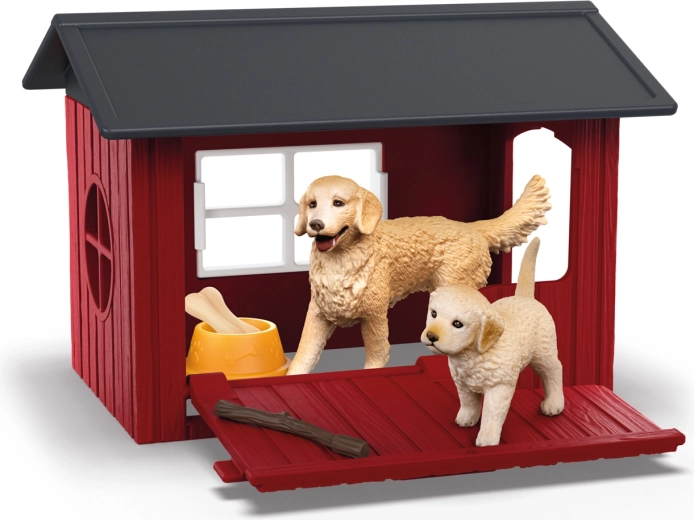 Hundehütte mit Golden Retriever Schleich Farm World