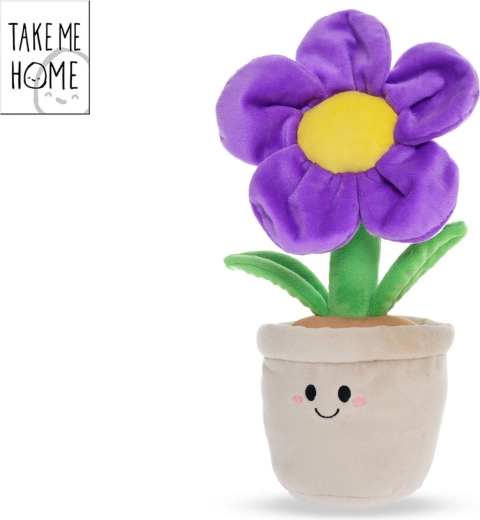 Lila Plüschblume im Blumentopf Take Me Home 30 cm