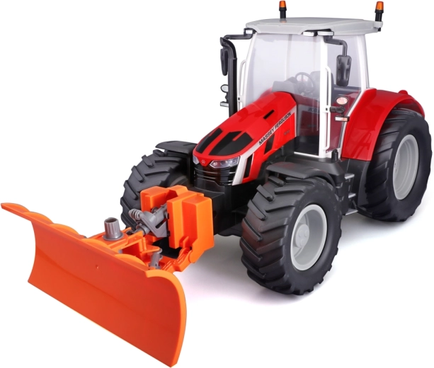 Maisto RC Traktor Massey Ferguson mit Räumschild und Lichtern