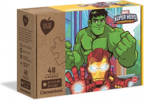 Puzzle Play For Future MARVEL Super Hero Adventures 3×48 Teile