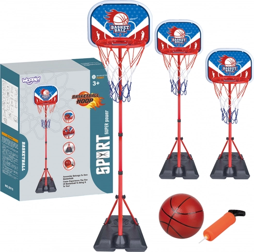 WOOPIE Kinder-Basketballkorb mit verstellbarer Höhe 90–170 cm + Ball