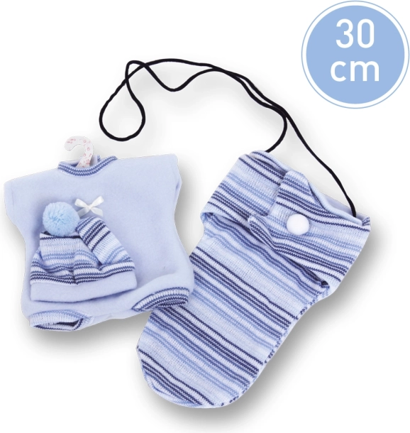 Llorens Outfit für Babypuppe 30 cm, 3‑teiliges Set mit Tragetasche