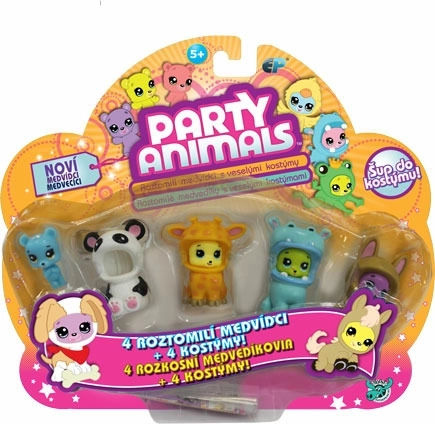 EP Line Party Animals Set mit zwei Teddybären mit Kostümen und Zubehör – Set mit 4 Stück