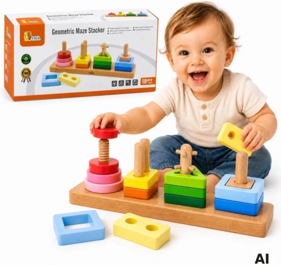 Viga geometrische Holzformen mit Sortierbrett