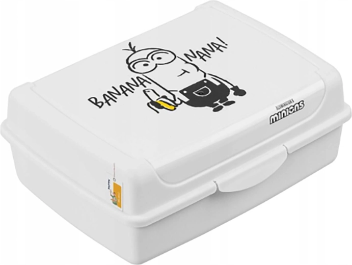 Minions-Brotdose mit Clip, weiß, 17 × 13 × 7 cm