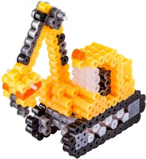 3D-Modell eines Baggers aus Bügelperlen