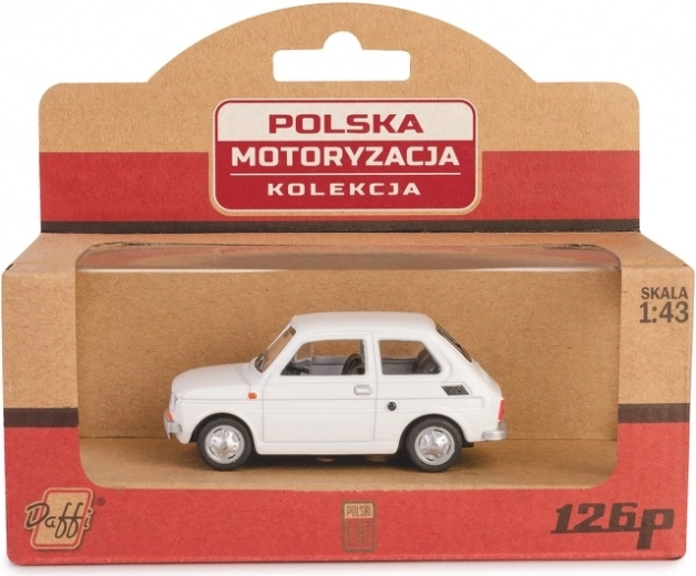 Metallmodellauto Fiat 126p PRL in Weiß, 1:43