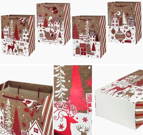 Weihnachtliche Geschenktüte 14 × 17 × 7 cm – Motivmix