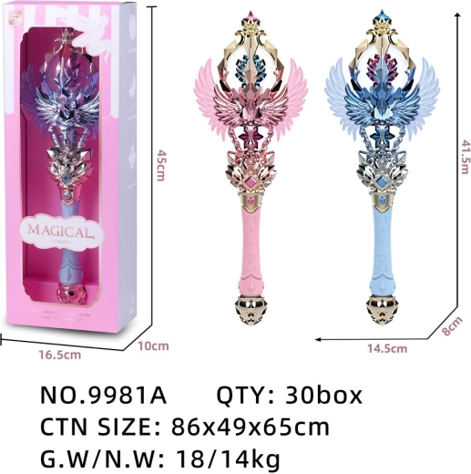 Bunter Zauberstab für kleine Prinzessin, blau – 1 Stück