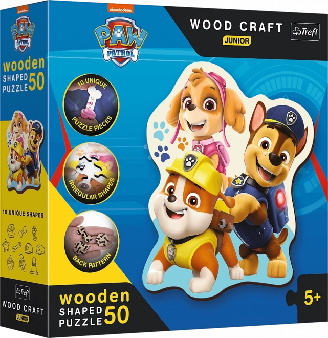 Doppelseitiges Holzpuzzle Paw Patrol, 50 Teile