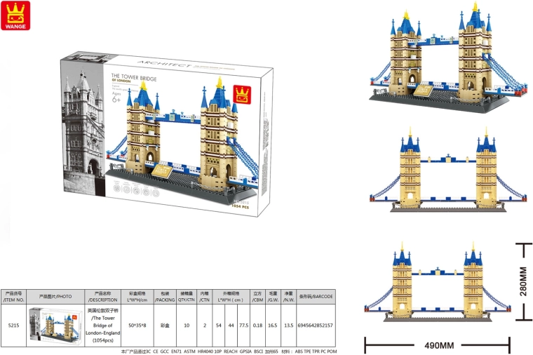 Bauset Gebäude TOWER BRIDGE 1054 Teile