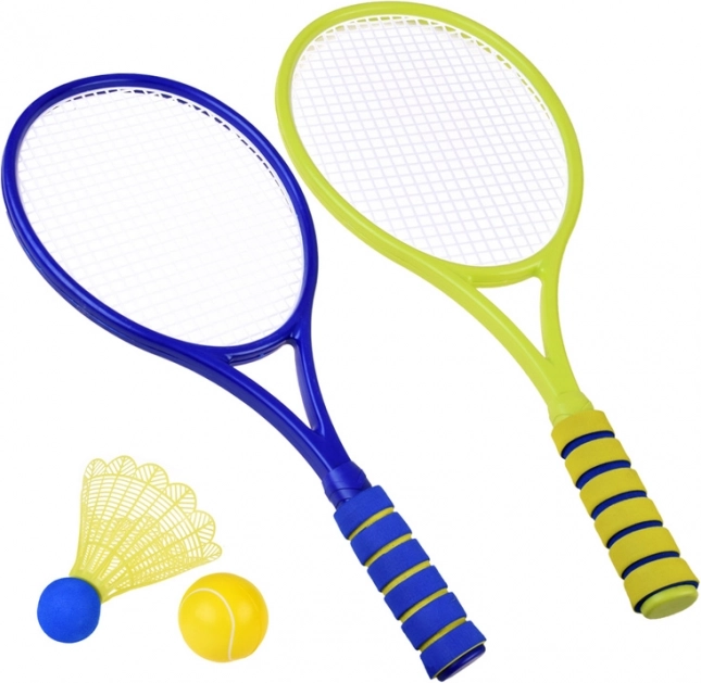 Badminton- und Tennisset mit Schaumstoffball und Federball