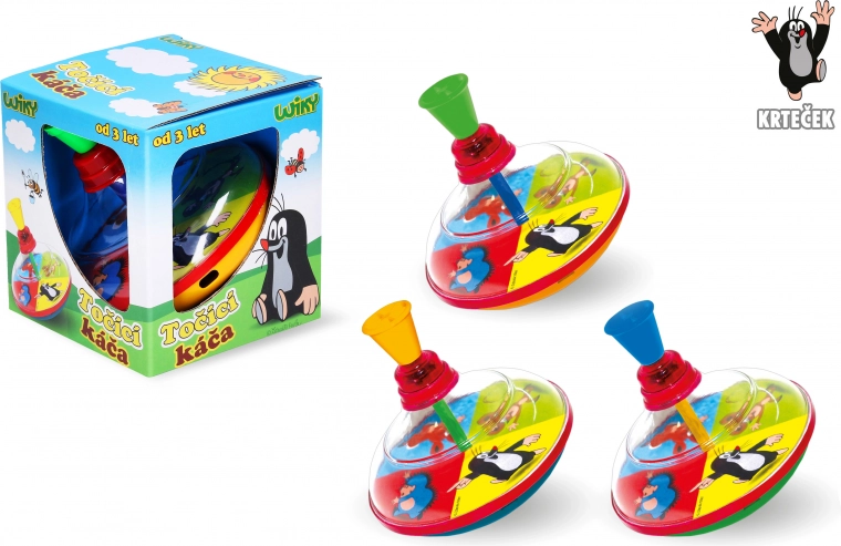 Großer Kreisel mit Maulwurf-Motiv 14 cm