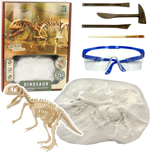 Paläontologie-Set – Ausgrabung eines Dinosaurier-Skelettmodells mit Werkzeugen