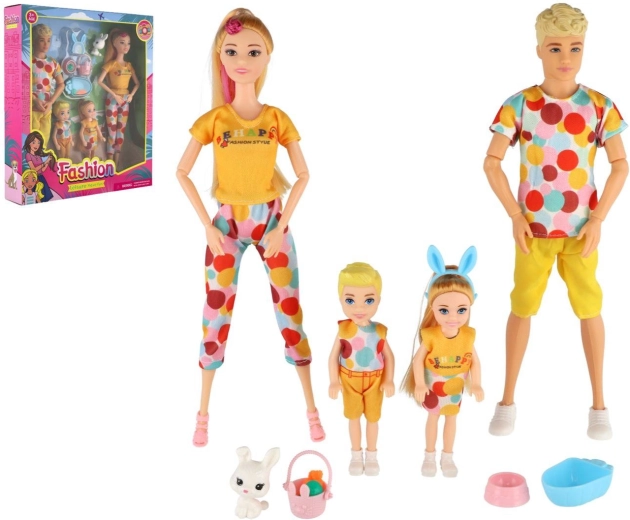 Puppe und Puppenjunge mit Kindern und Zubehör 30 cm – Familienset